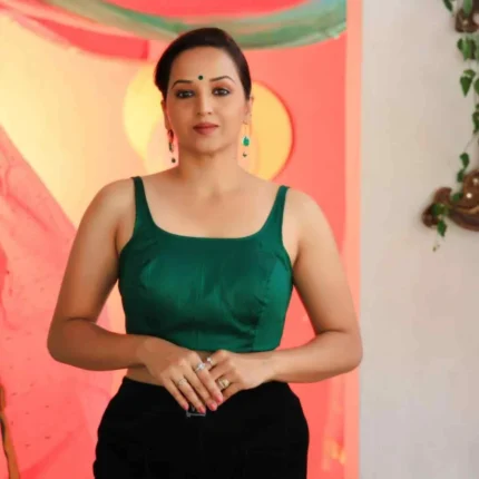 Cholii Day to Day - Dark Green Colour Cotton Sleeveless Blouse