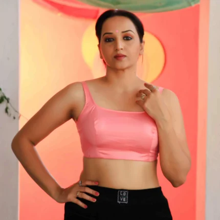 Cholii Day to Day - Light Pink Colour Cotton Sleeveless Blouse