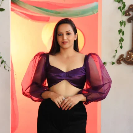 Cholii Voila - Satin/Organza Three forth Sleeve Blouse